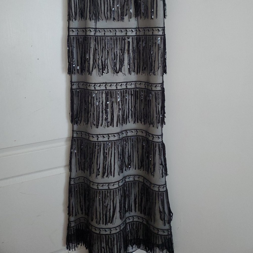Sequin Fringe Illusion Mesh Gown Formal Evening D… - image 2